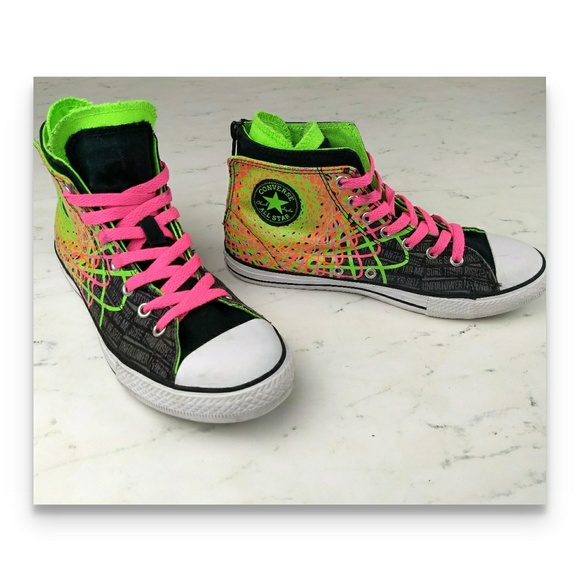 neon high top converse